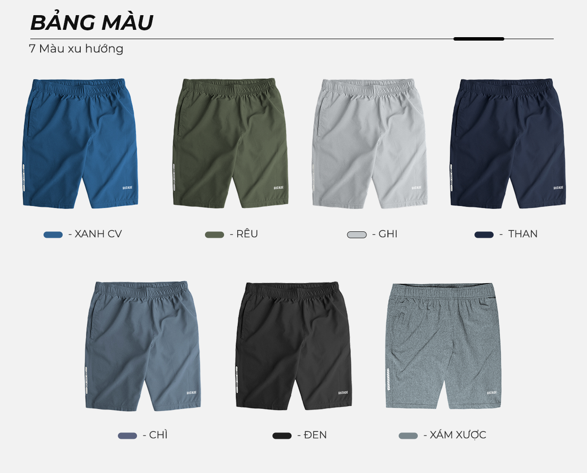 Quần short nam Guzado vải gió