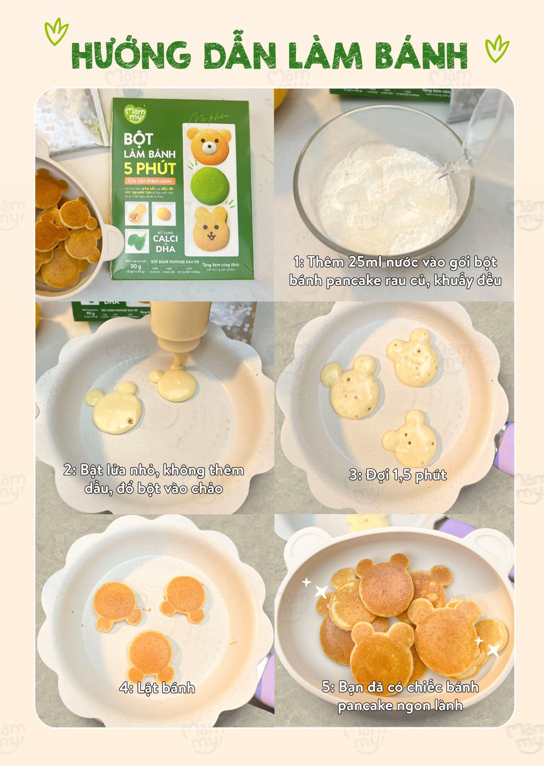 Mô tả Bột làm bánh Pancake Mămmy làm bữa phụ cho bé chỉ với 5 phút bổ sung vitamin, giàu dinh dưỡng - 10
