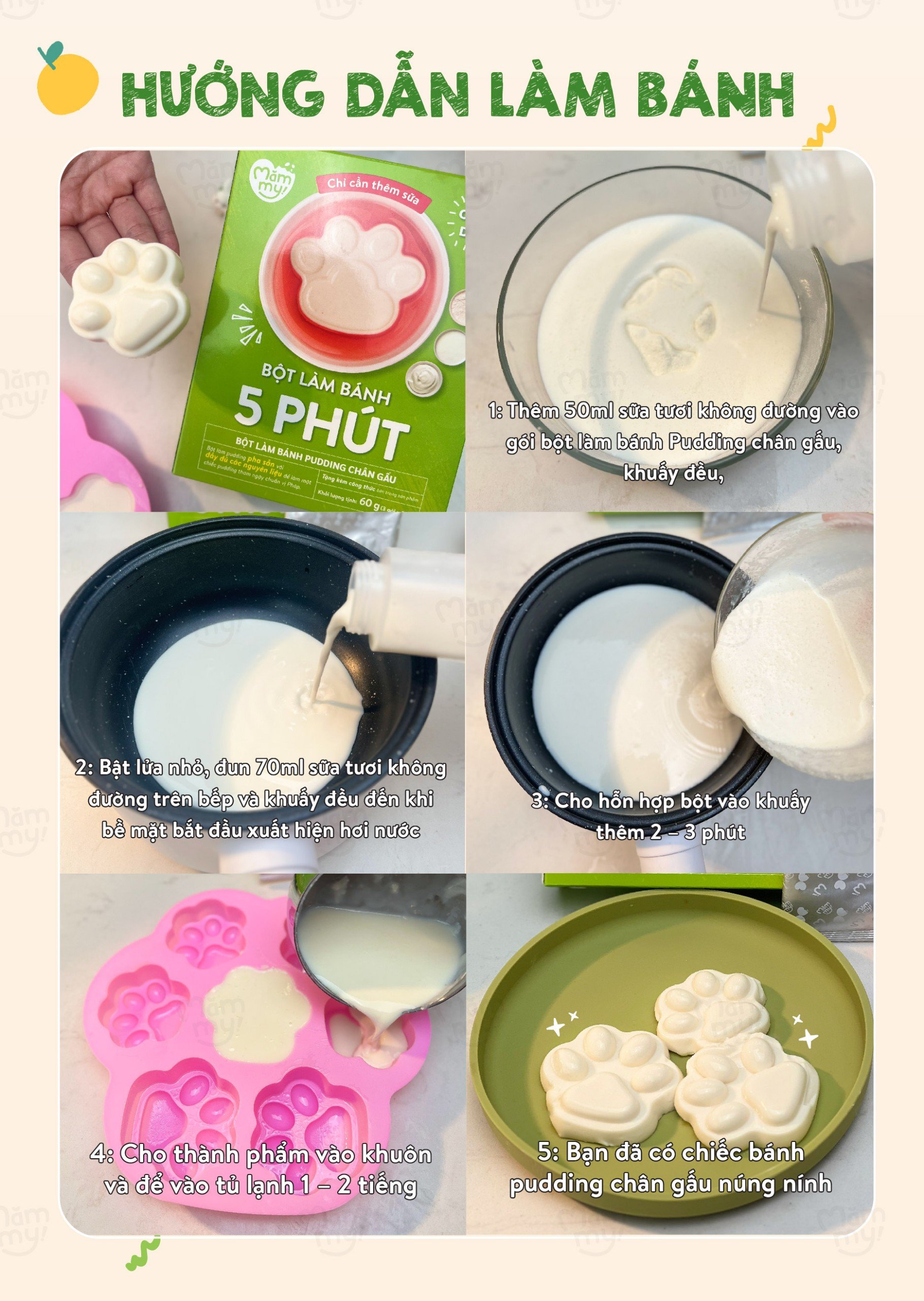 Mô tả Bột làm bánh Pudding chân gấu Mămmy làm bữa phụ cho bé chỉ 5 phút bổ sung vitamin, hỗ trọ tiêu hóa - 11