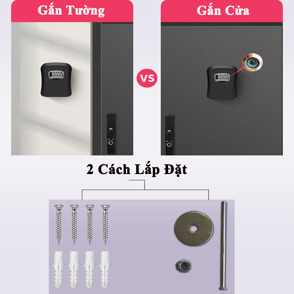 Hộp Khoá LockBox KUNBE Đựng Chìa Khóa Treo Tường Cho Homestay | Shopee ...
