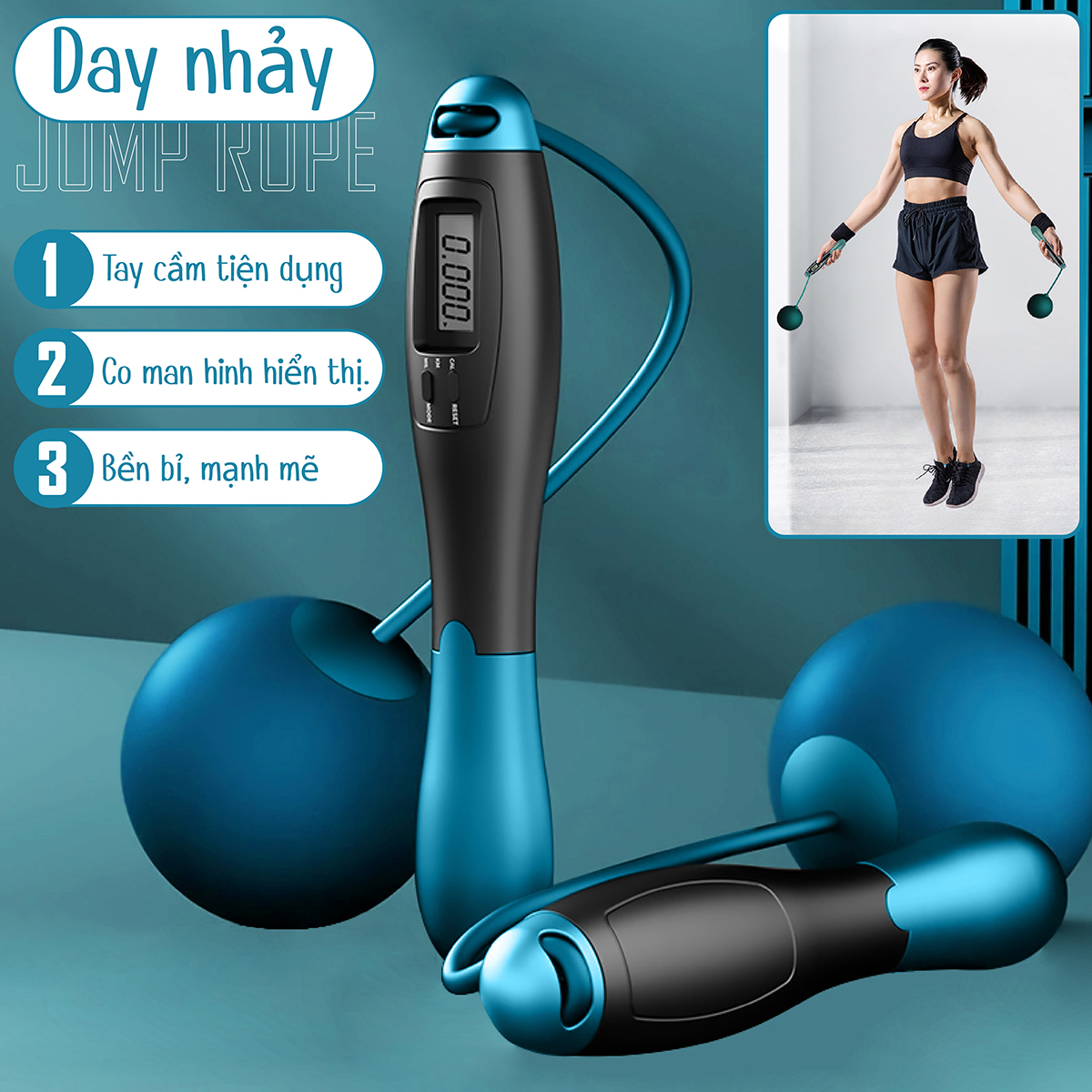 Mô tả Dây Nhảy Thể Lực XANH Đàn Hồi BG Chính Hãng, Hỗ Trợ Luyện Tập Thể Dục, Thể Thao Tiện Lợi Tại Nhà - 8