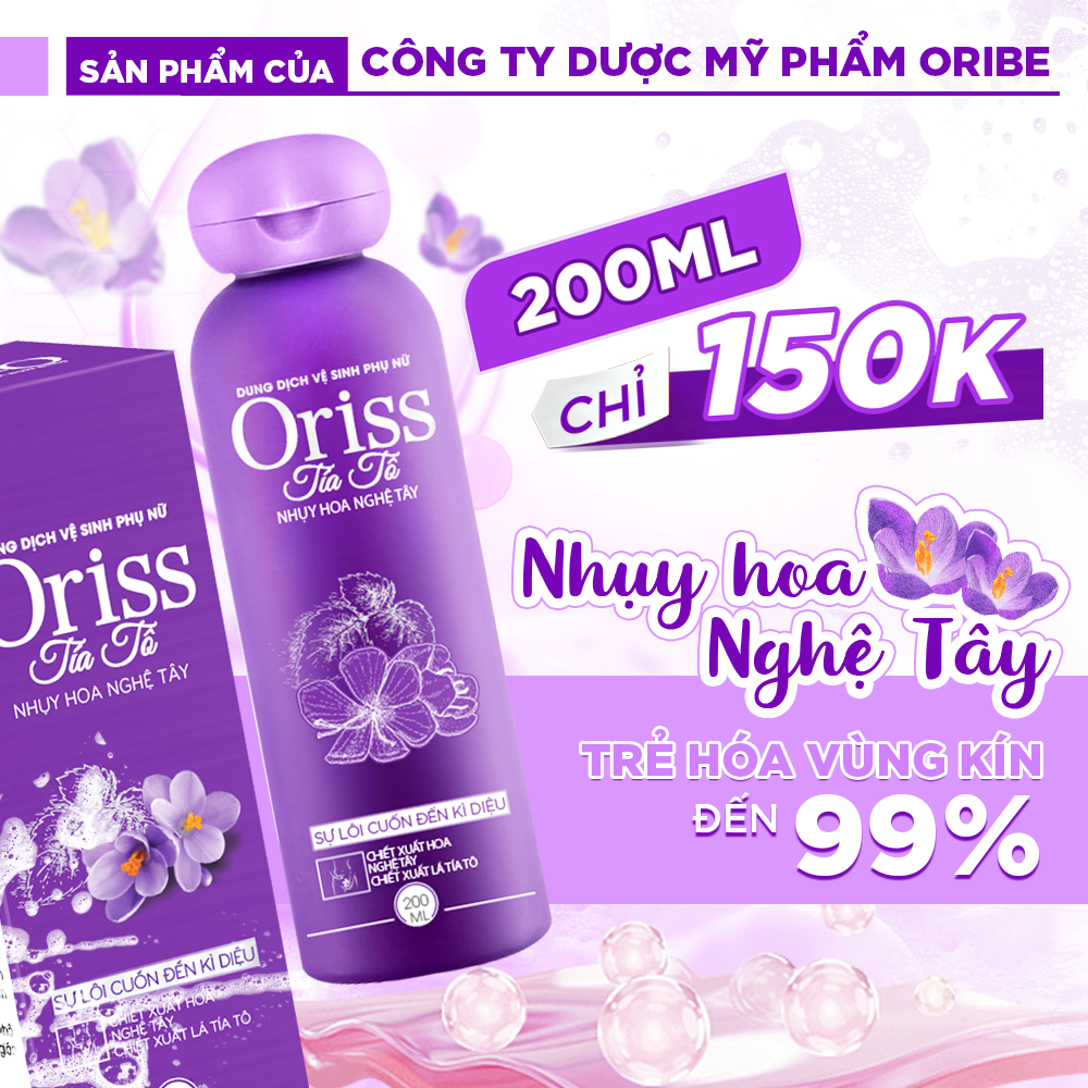 (Che tên) Dung dịch vệ sinh phụ nữ tía tô Oriss khử mùi sạch khuẩn hết ...