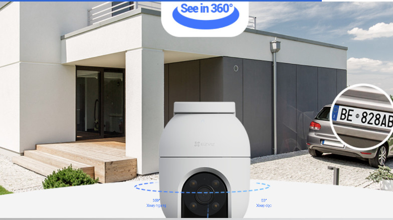 Mô tả Camera ezviz  C8C 2K+, C8C 3K wifi ngoài trời siêu nét,xoay 360, đàm thoại 2 chiều, có màu đêm - 4