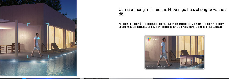 Mô tả Camera ezviz  C8C 2K+, C8C 3K wifi ngoài trời siêu nét,xoay 360, đàm thoại 2 chiều, có màu đêm - 5