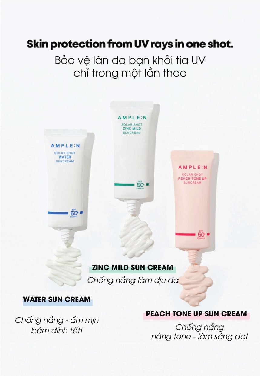 Mô tả Kem Chống Nắng Nâng Tone Hồng Đào Ample:n Solar Shot Peach Tone Up Suncream 40ml - 11