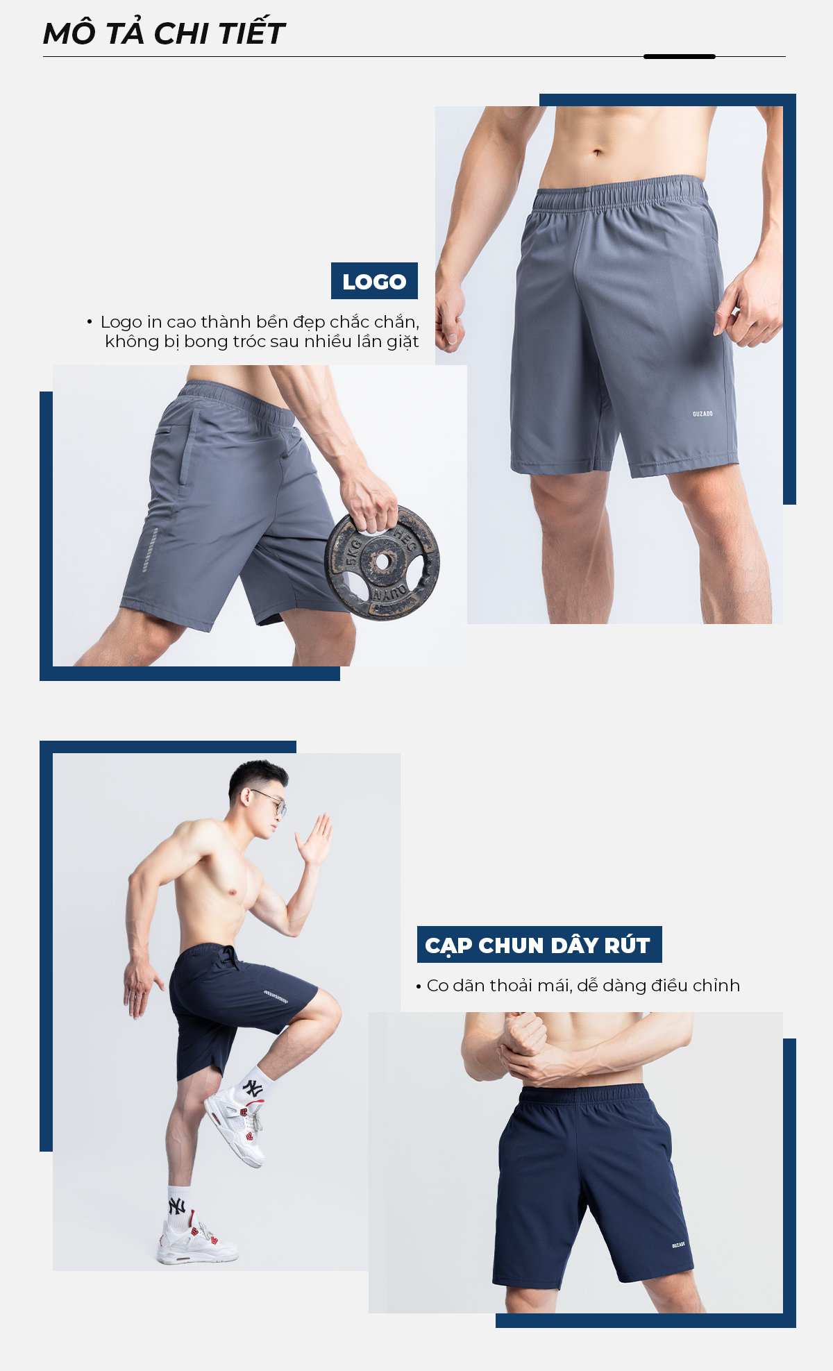 Mẫu mặc quần short Guzado