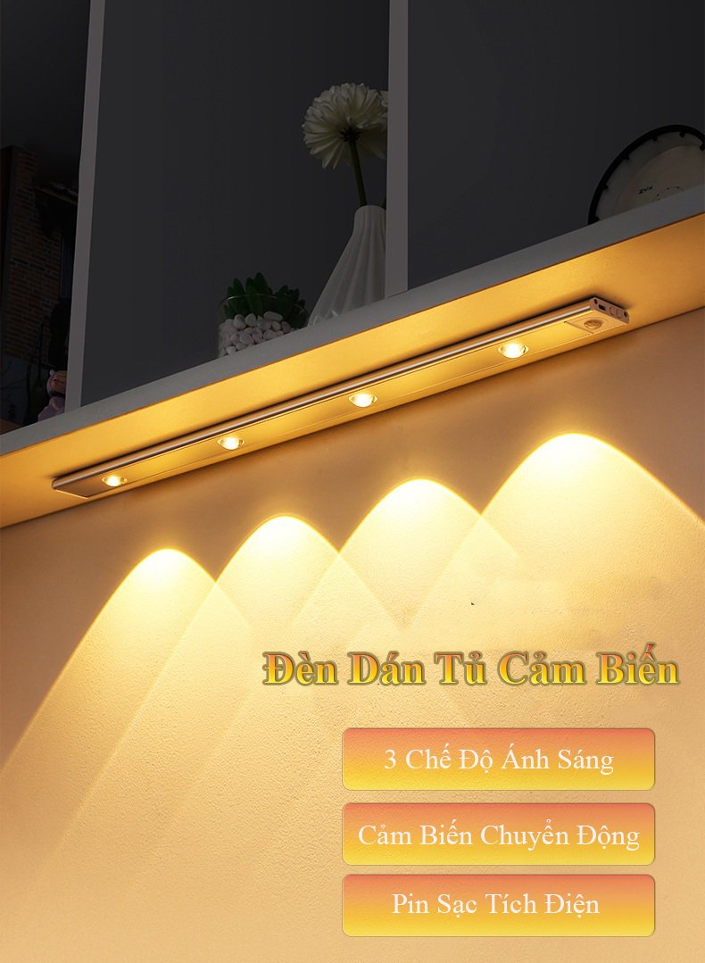 Mô tả Thanh Led Dán Tủ Energy Green Lighting Cảm Biến L1601 - (20-30-40cm) - Dán Tường - Hầm Cầu Thang - 1