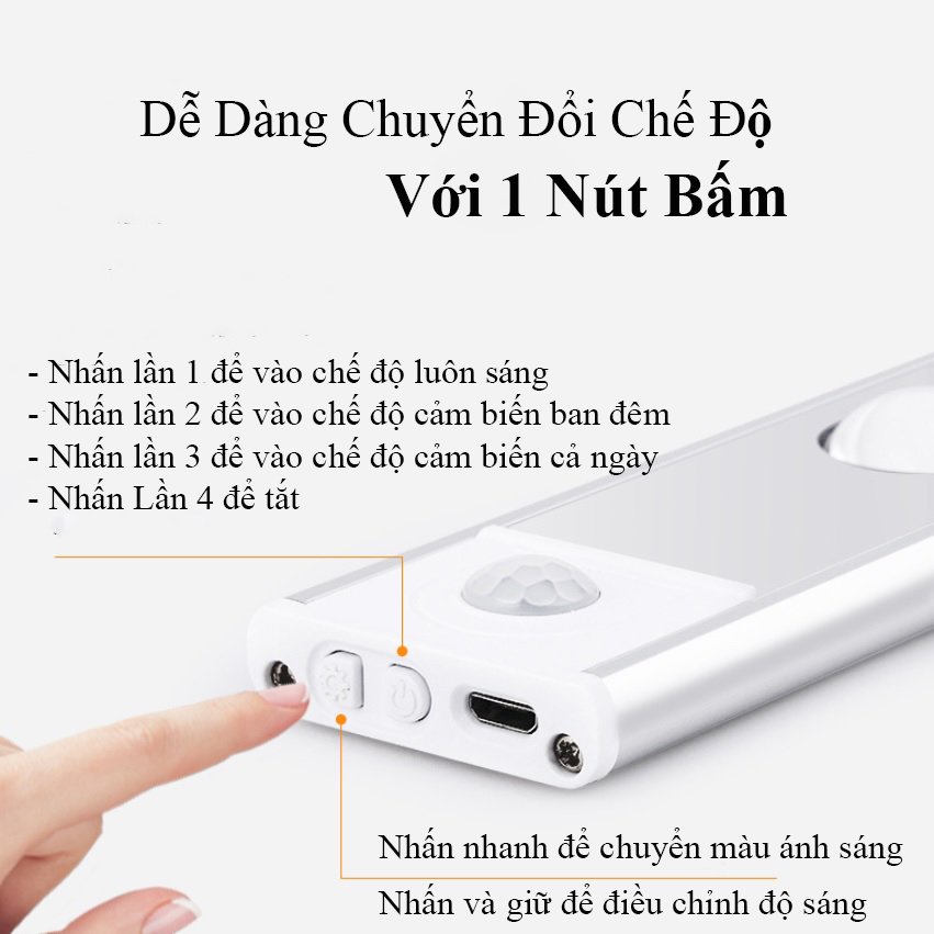 Mô tả Thanh Led Dán Tủ Energy Green Lighting Cảm Biến L1601 - (20-30-40cm) - Dán Tường - Hầm Cầu Thang - 5