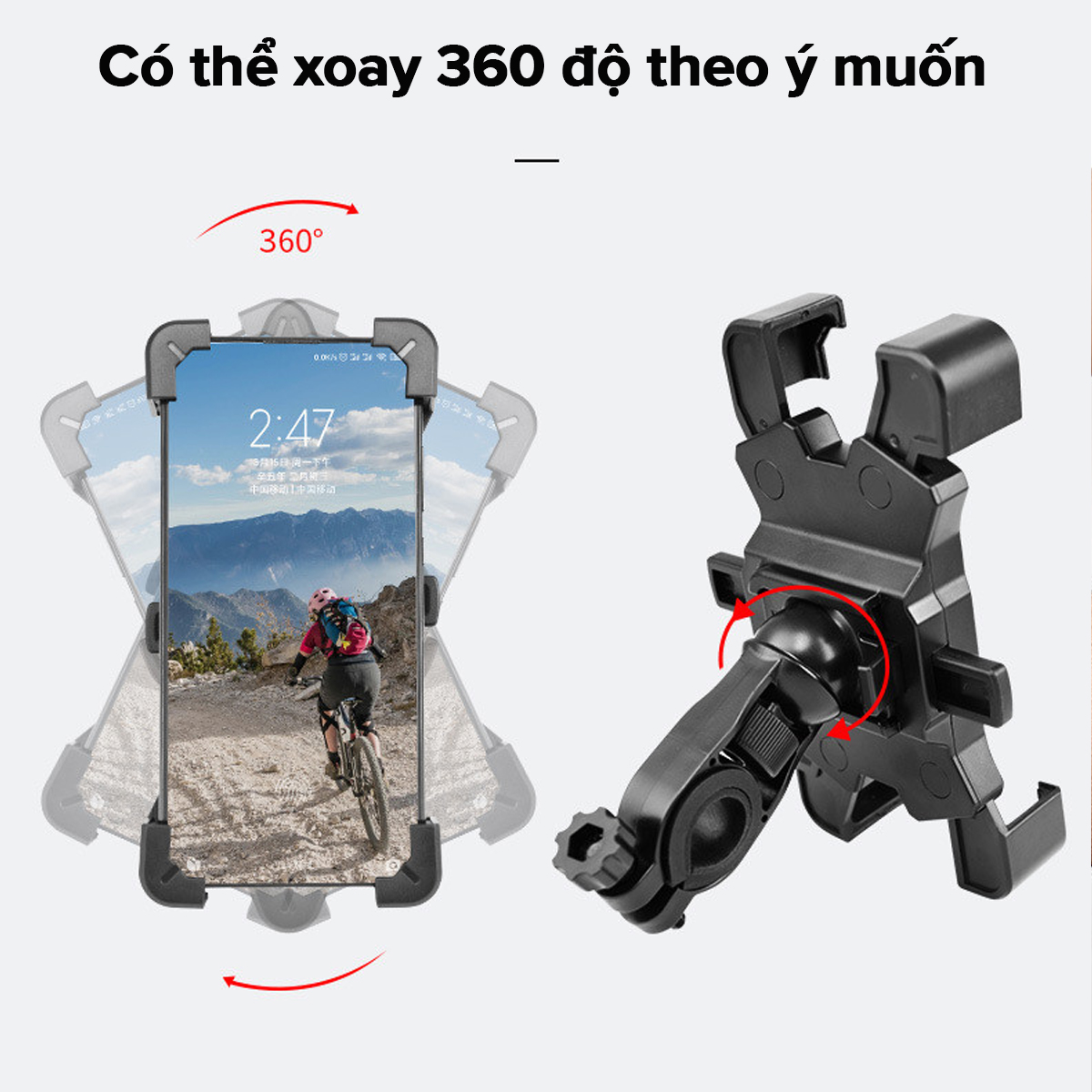 Mô tả Giá Đỡ Điện Thoại Xoay 360 Độ Gắn Tay Lái Ghi Đông Xe Đạp Thể Thao – Kẹp Điện Thoại Gắn Khung Xe Đạp Chính Hãng Amalife - 7