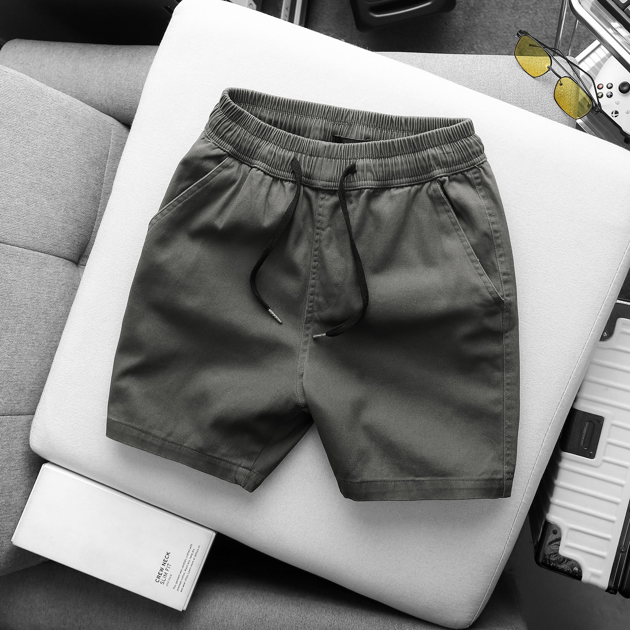 Mô tả Quần short đùi Kaki nam MK CLEVER cạp chun thoáng mát trẻ trung, form trên gối mặc hàng ngày - 8