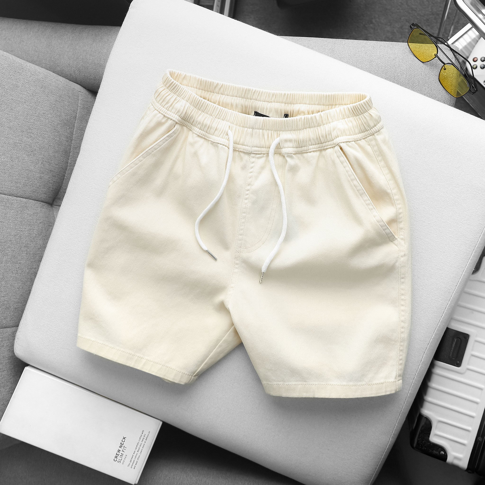 Mô tả Quần short đùi Kaki nam MK CLEVER cạp chun thoáng mát trẻ trung, form trên gối mặc hàng ngày - 11
