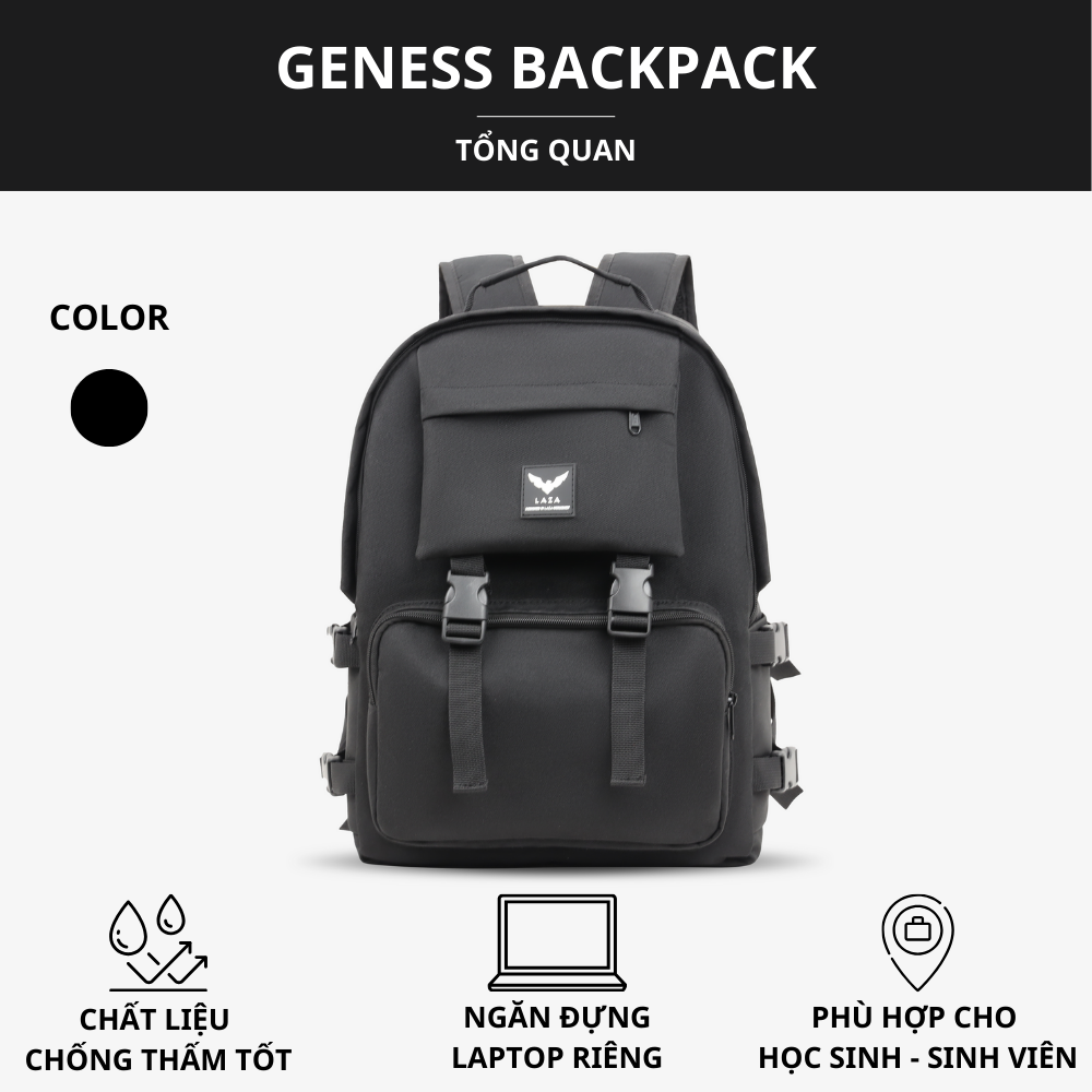 Mô tả Balo Ulzzang Thời Trang LAZA Geness Backpack 468 - Phù Hợp Laptop 15.6 Inch - 1