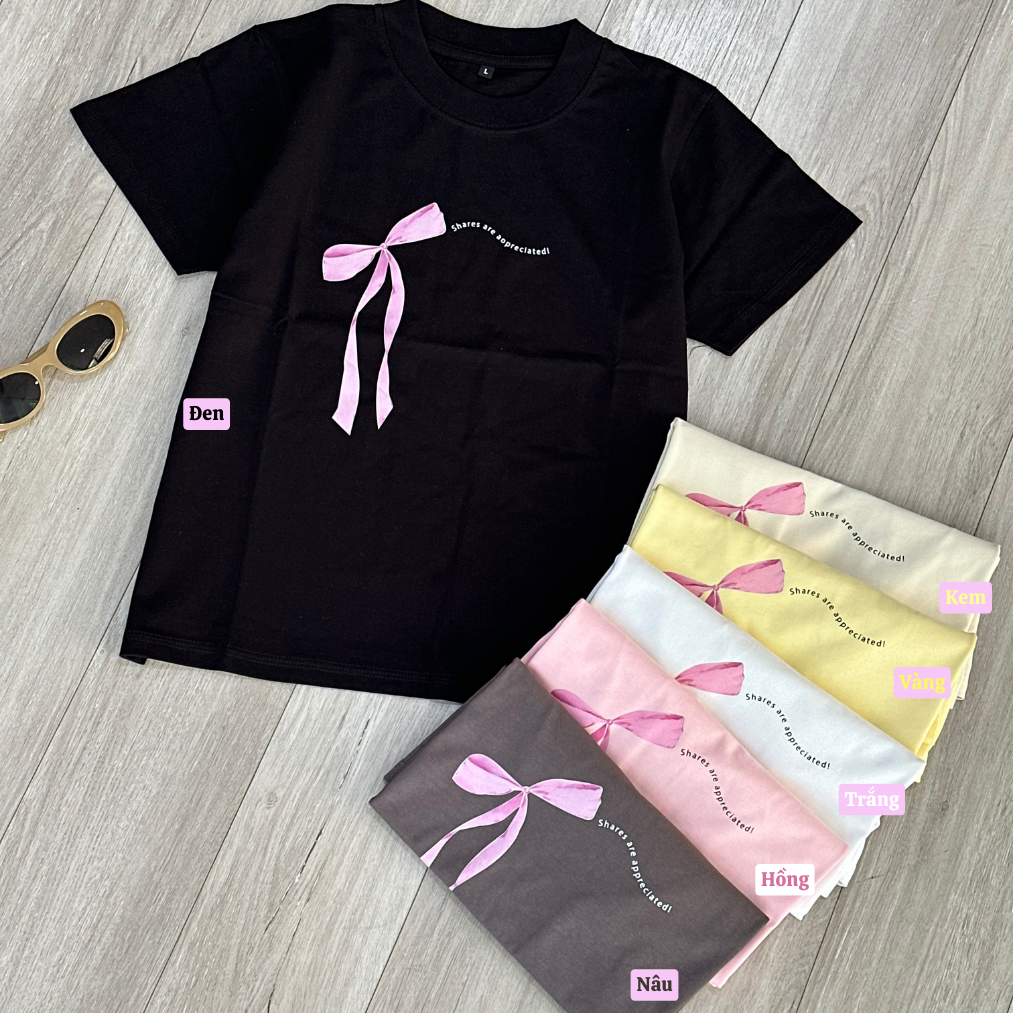 Mô tả Áo thun baby tee Shares are appreciated in nơ lớn TiQi Jeans A107 - 4