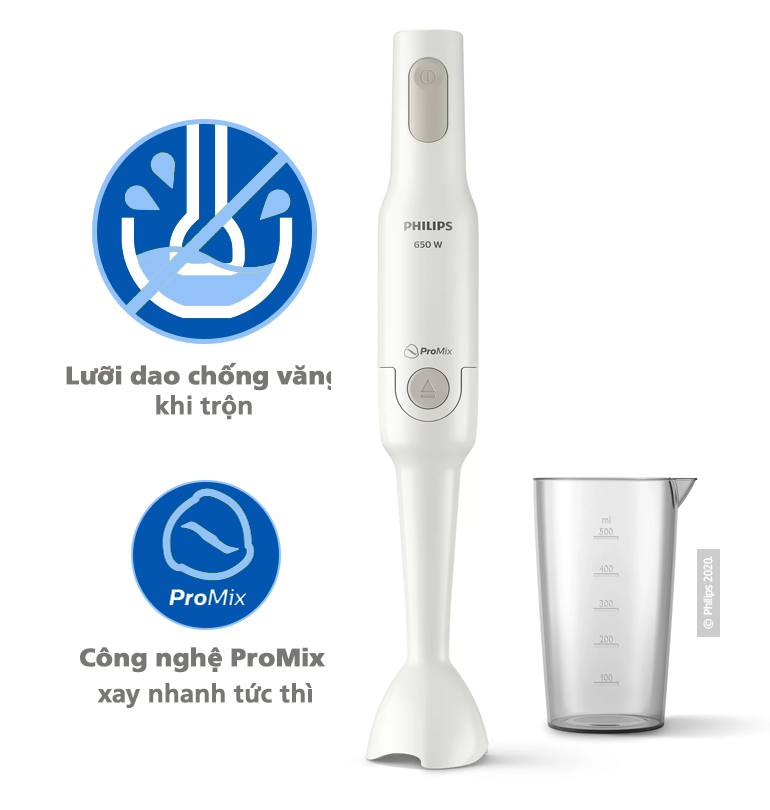 Mô tả Máy xay cầm tay PHILIPS Promix HR2531 /00 650W thanh tay nhựa - Hàng Chính Hãng - 3
