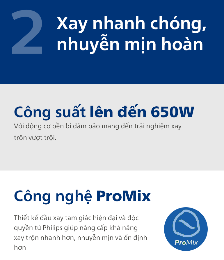Mô tả Máy xay cầm tay PHILIPS Promix HR2531 /00 650W thanh tay nhựa - Hàng Chính Hãng - 6
