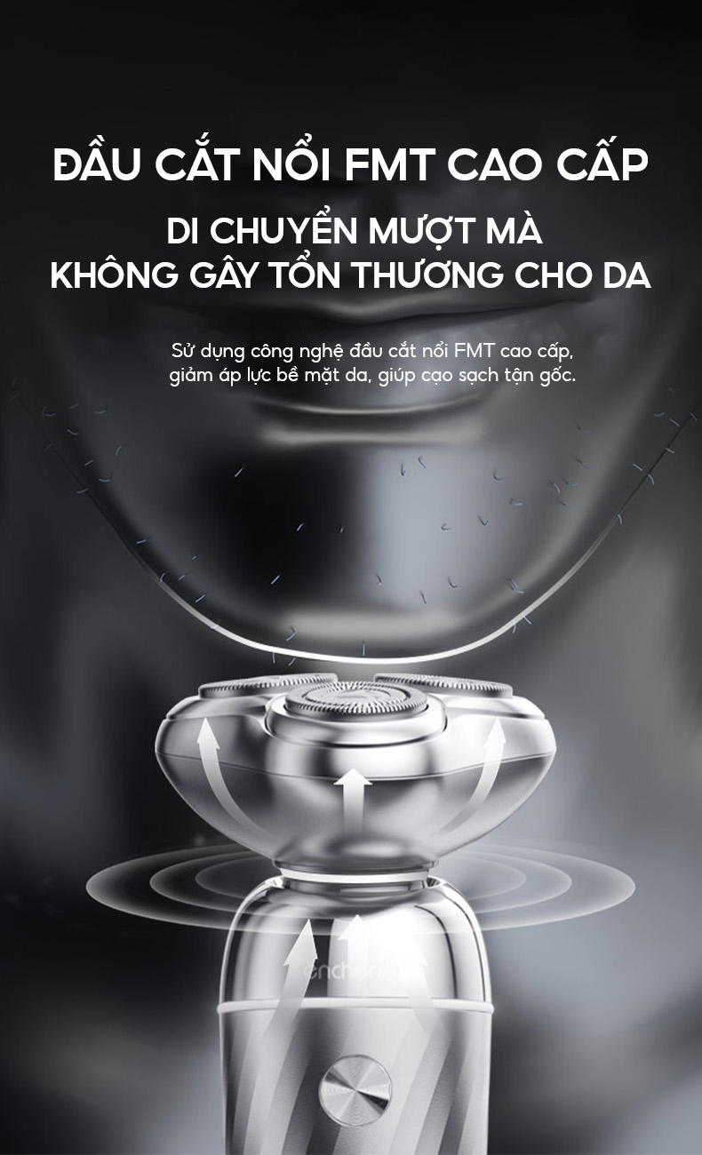 Mô tả Máy cạo râu Enchen X7 đầu cắt 3D chống nước IPX7, lưỡi dao tự mài, pin chờ 90 ngày - BH 6 tháng - 5