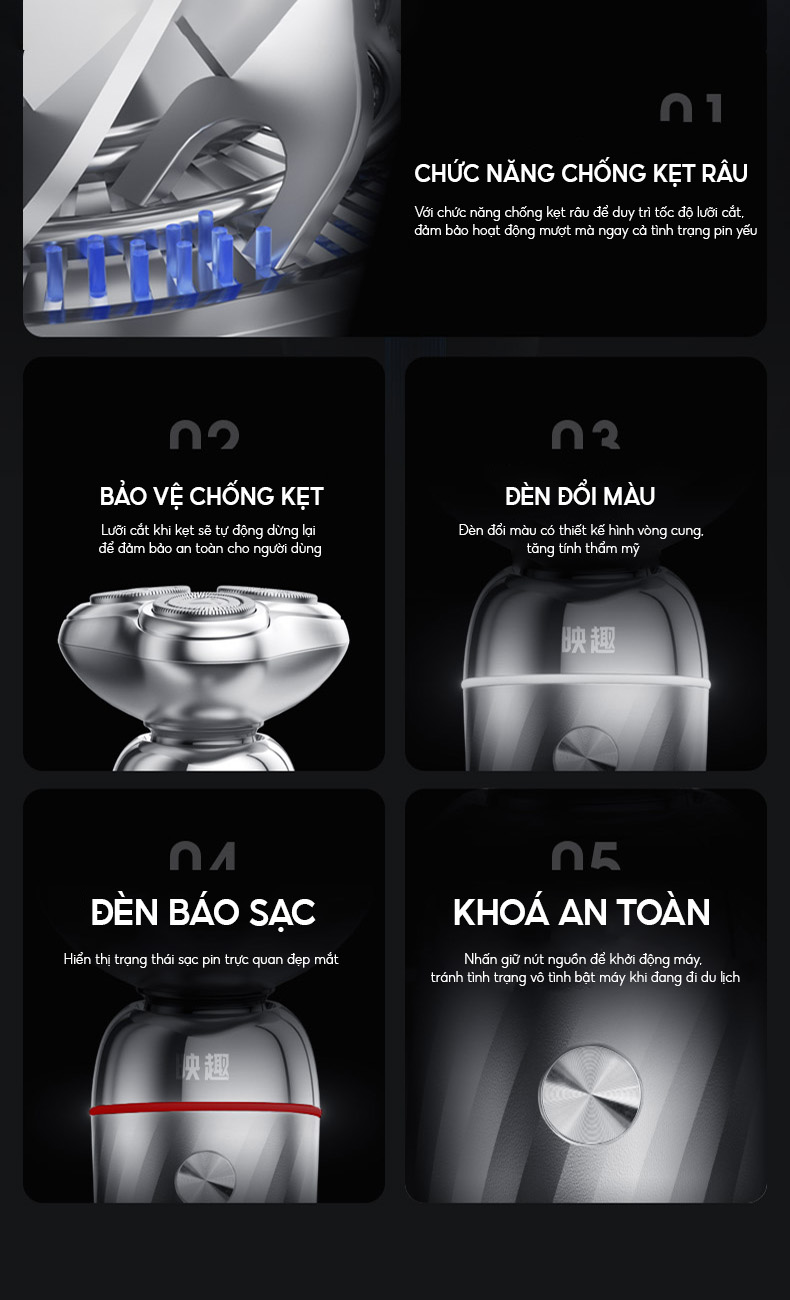 Mô tả Máy cạo râu Enchen X7 đầu cắt 3D chống nước IPX7, lưỡi dao tự mài, pin chờ 90 ngày - BH 6 tháng - 11