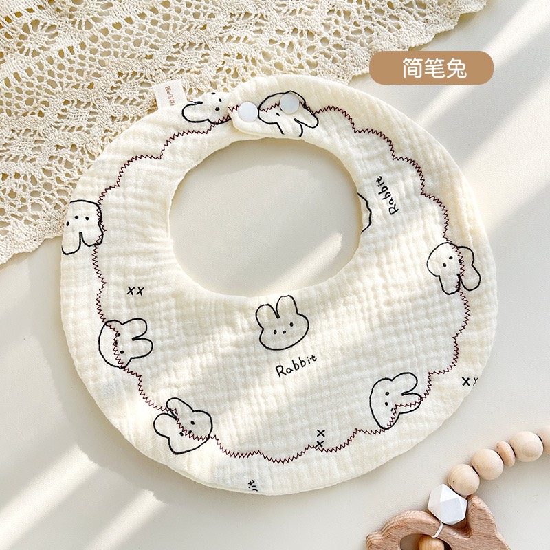 Mô tả Yếm Tròn Xô Muslin 6 Lớp Cho Bé Dày Dặn Thấm Hút Tốt Mềm Mại Bấm Nút Tiện Lợi, Yếm Xô Tròn Cho bé - 11