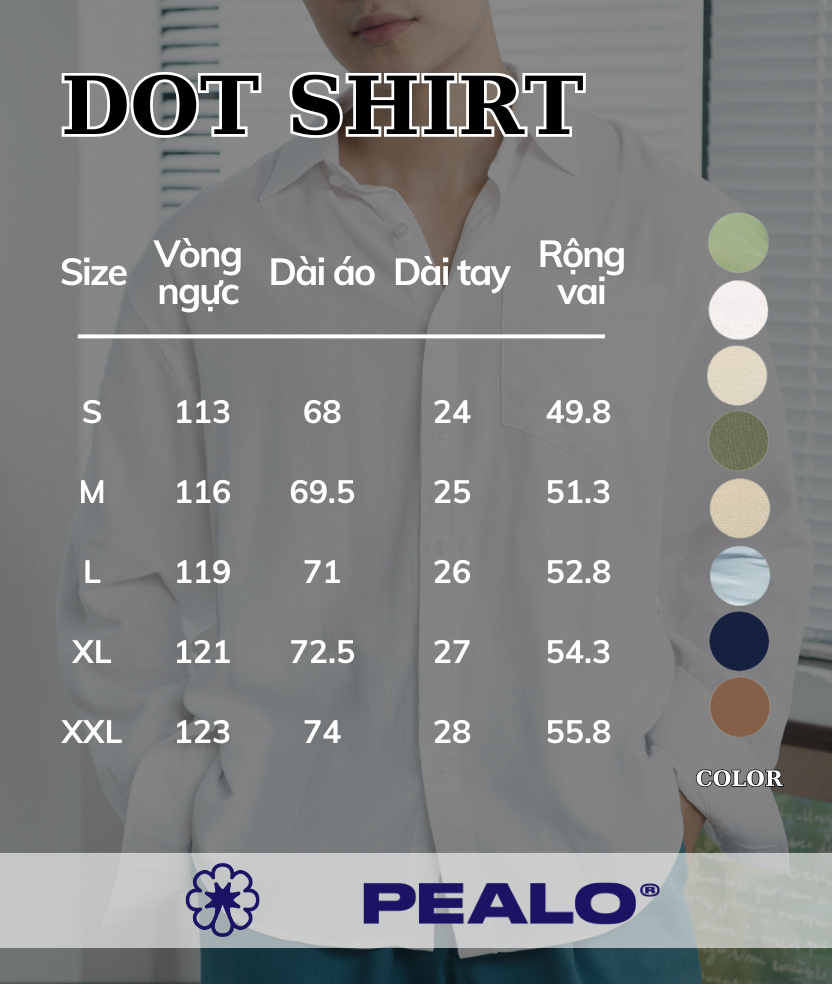 Mô tả Áo sơ mi cổ bẻ dài tay PEALO nam chất liệu Linen cao cấp - 2