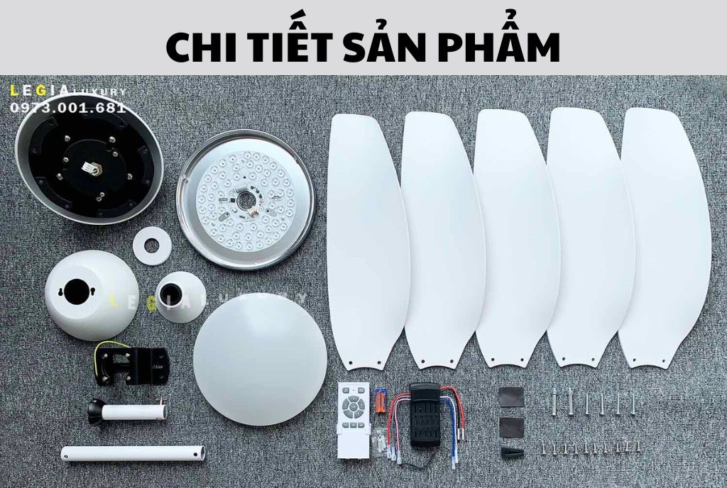 Mô tả Quạt Trần Chung Cư Cổ Ngắn Gió Mạnh | Quạt trần Lê Gia Bảo Hành 5 Năm - 3