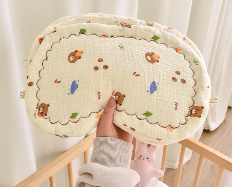 Mô tả Gối Lót đầu Xô Muslin cao cấp trần bông dày dặn, mềm mại, êm ái cho bé - 7