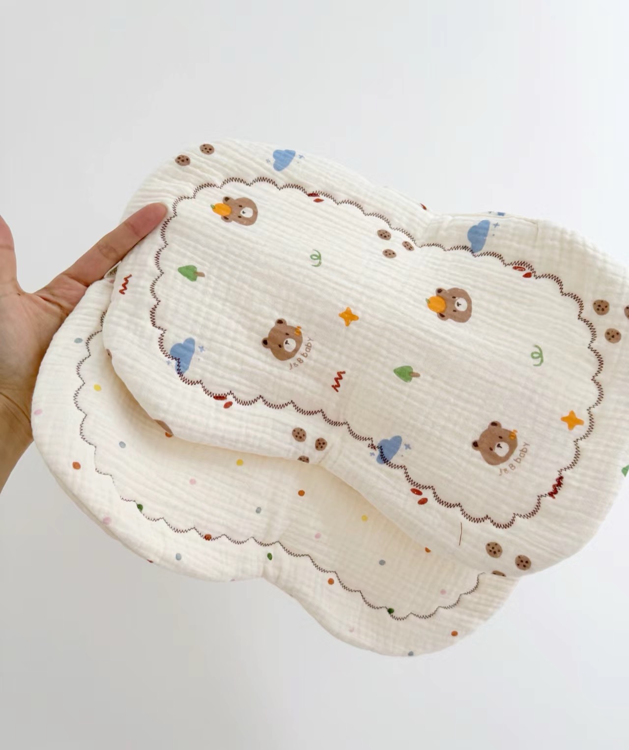 Mô tả Gối Lót đầu Xô Muslin cao cấp trần bông dày dặn, mềm mại, êm ái cho bé - 9
