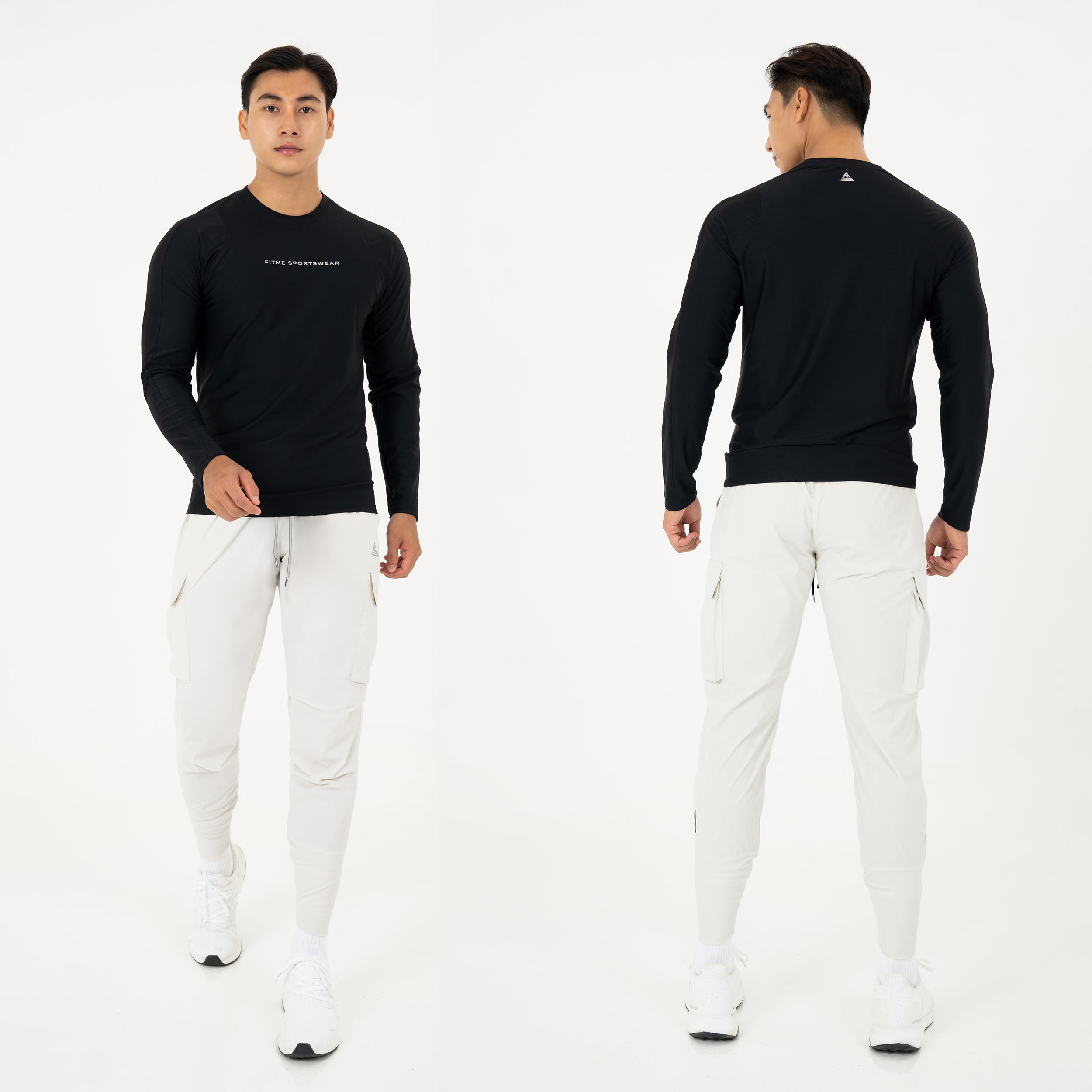 Mô tả Áo tập gym nam tay dài Fitme Performance 2.0 form slim body cổ ôm co giãn 4 chiều cao cấp, hỗ trợ boxing chạy bộ ABTD02 - 8