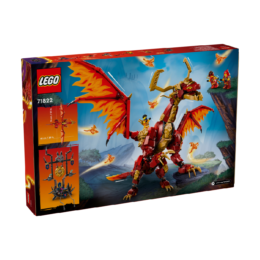Mô tả LEGO NINJAGO 71822 Đồ Chơi Lắp Ráp Rồng Lửa Bóng Đêm Của Kai (1716 chi tiết) - 8