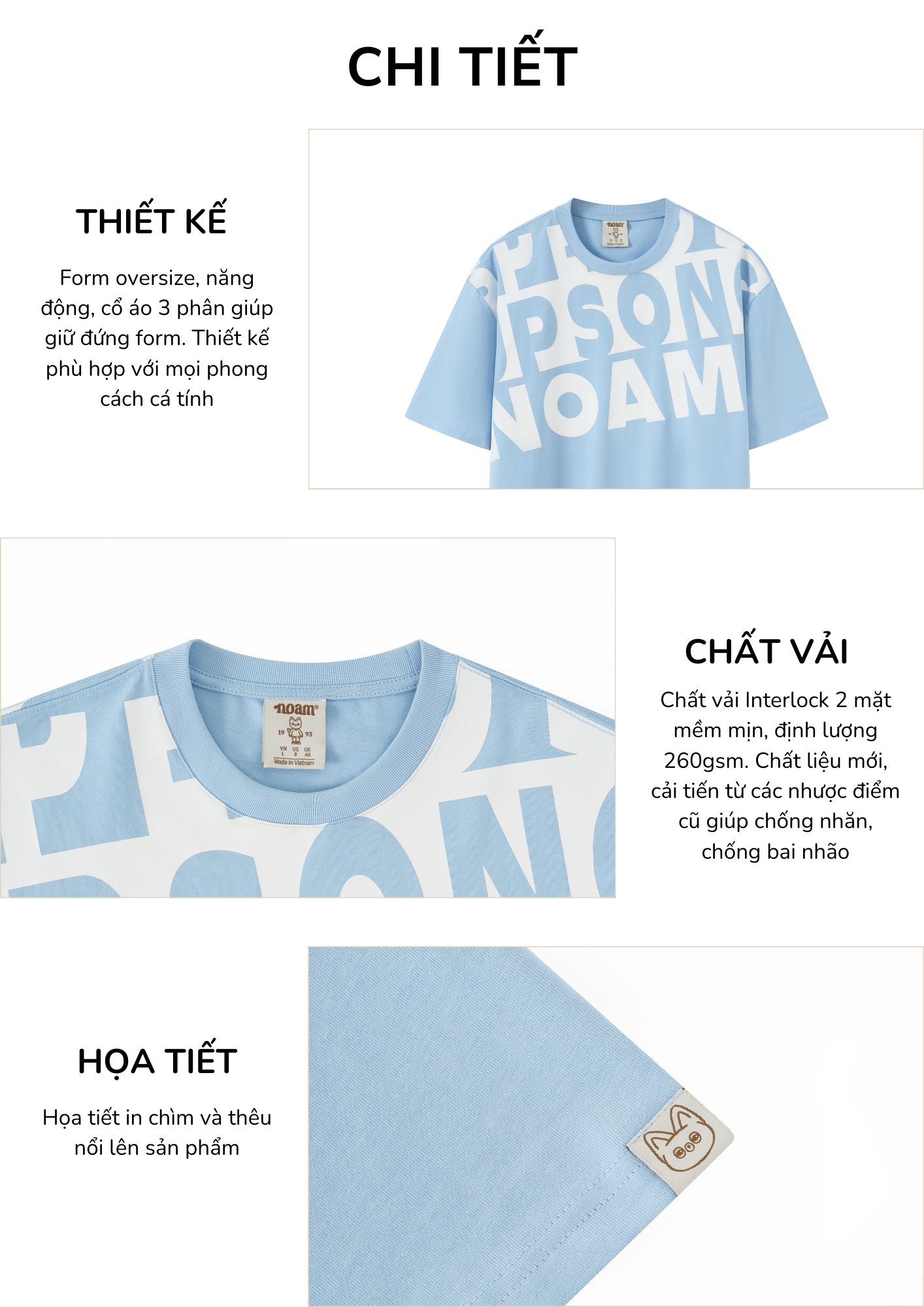 Mô tả Áo thun Form rộng NOAM Speed Up Song Unisex Cotton 260GSM - Màu xanh/ cam - 2