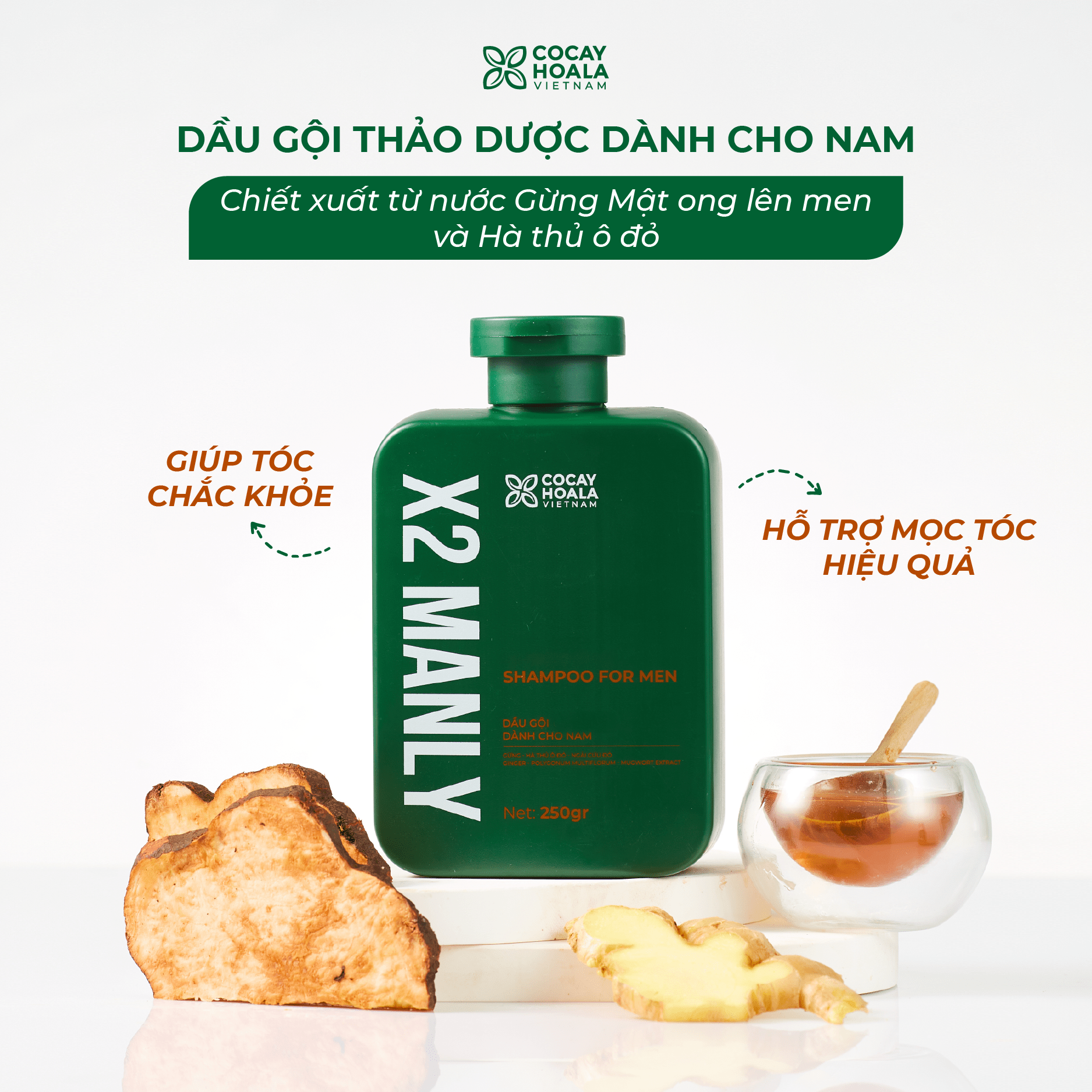 Mô tả Dầu Gội Thảo Dược Cỏ Cây Hoa Lá Dành Cho Nam X2 Manly 250g Ngăn Ngừa Rụng Tóc - 1