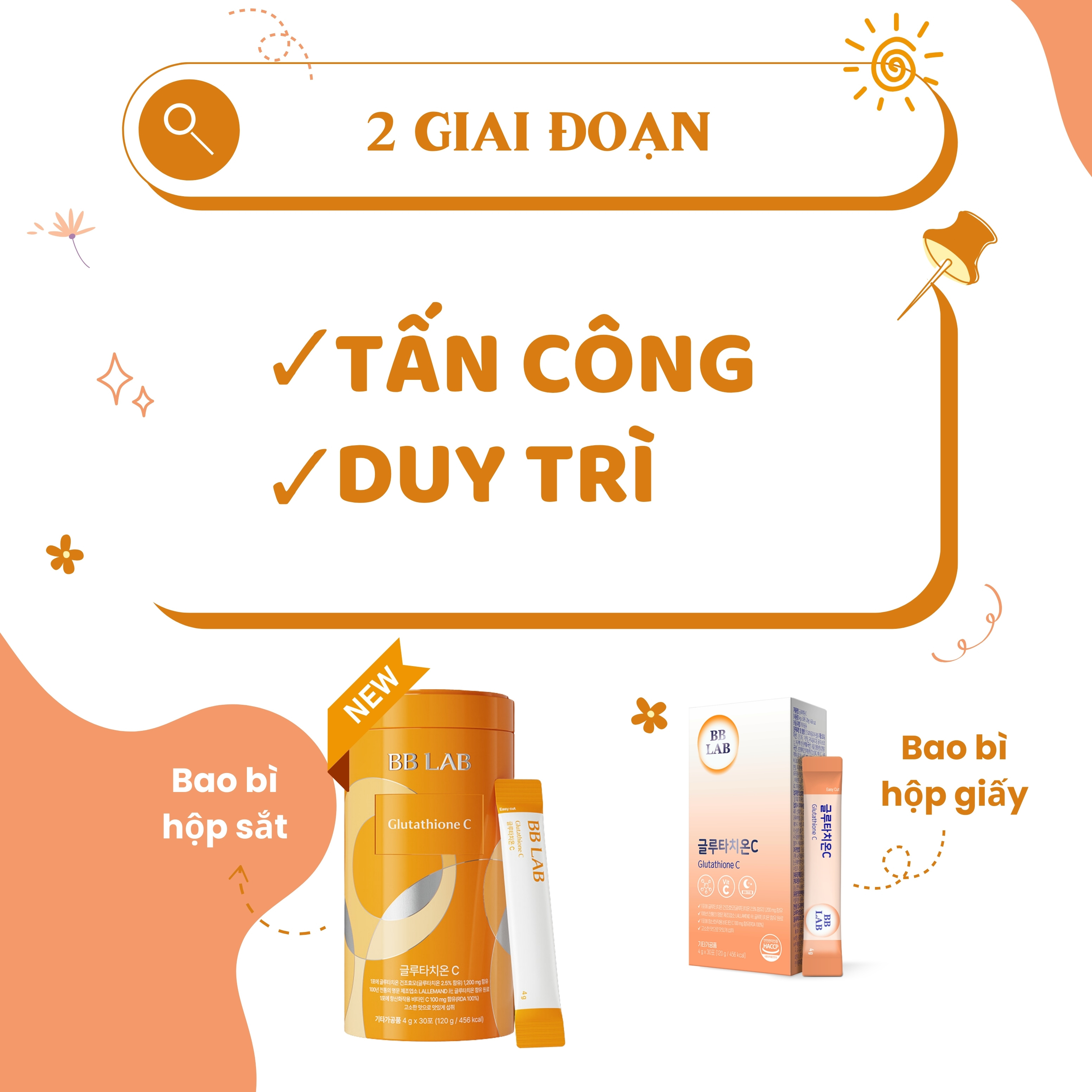 Bột uống BB LAB Glutathione Vitamin C - Tem chính hãng