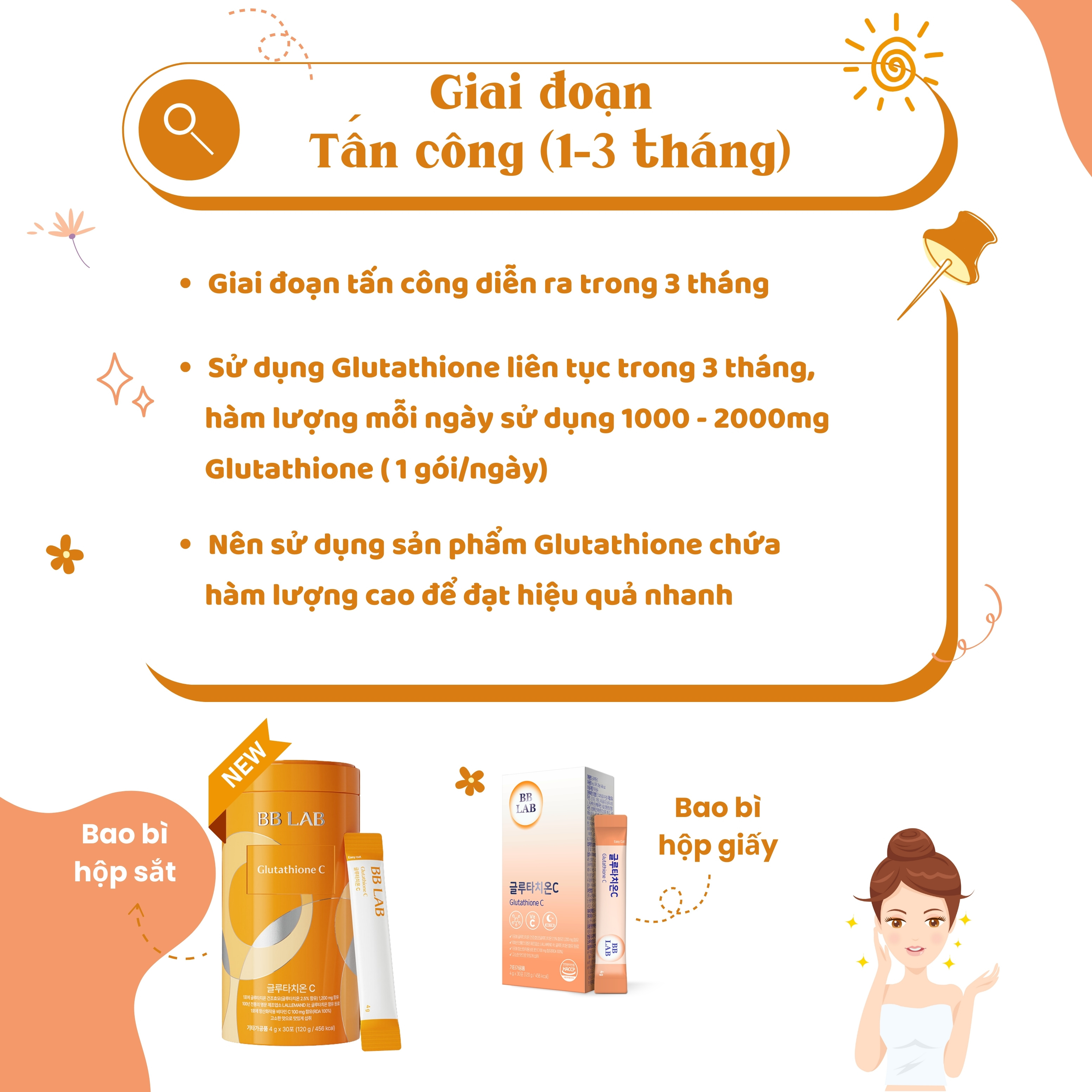 Bột uống BB LAB Glutathione Vitamin C - Combo