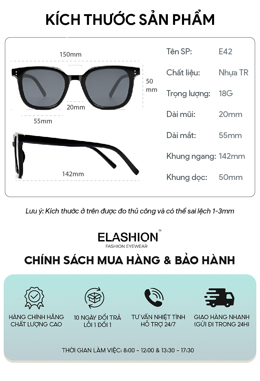 Kính râm thời trang nam nữ ELASHION, kính mát được thiết kế hai chấm ...
