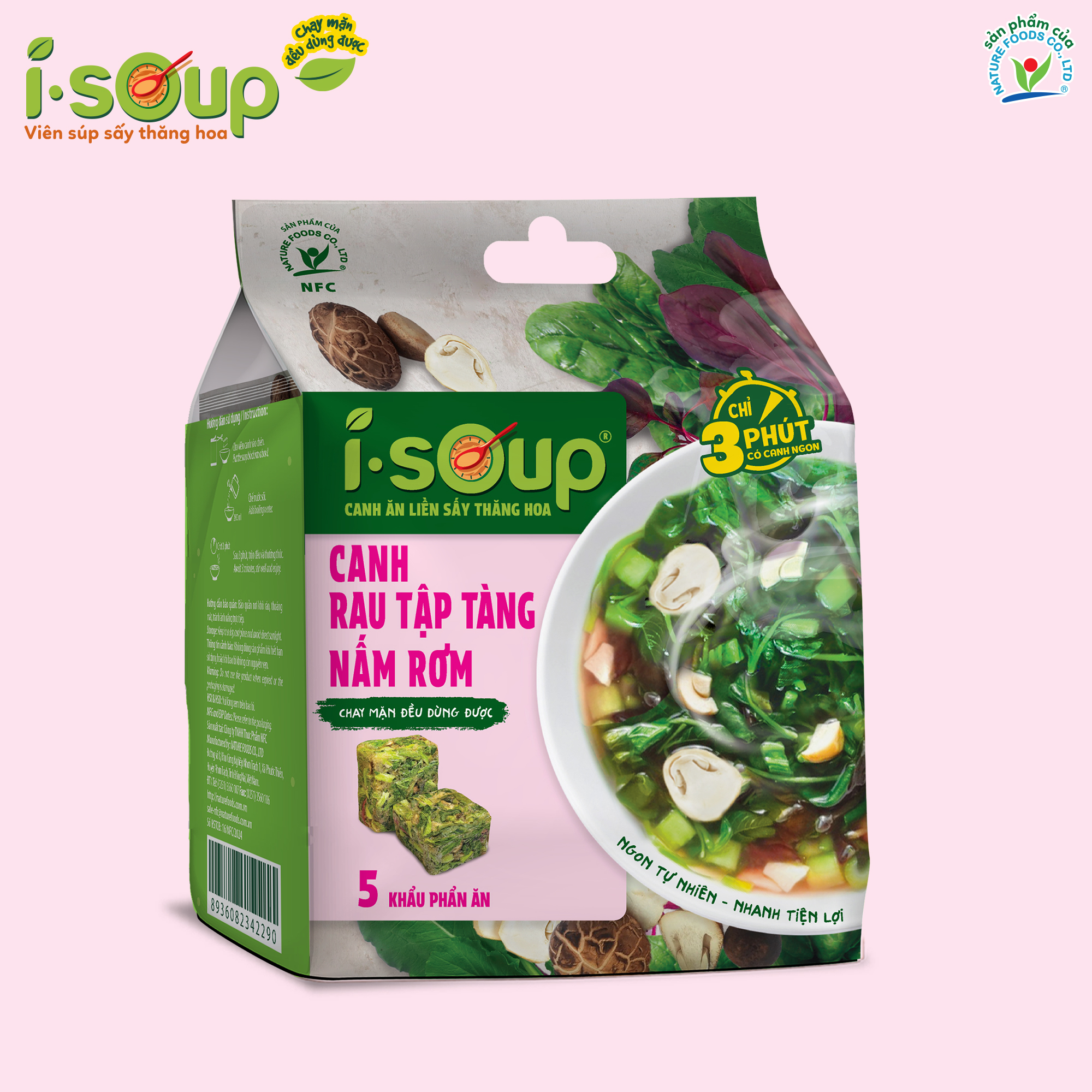 Canh I.Soup Rau Tập Tàng Nấm Rơm túi 5 viên_ túi 35gr | Shopee Việt Nam