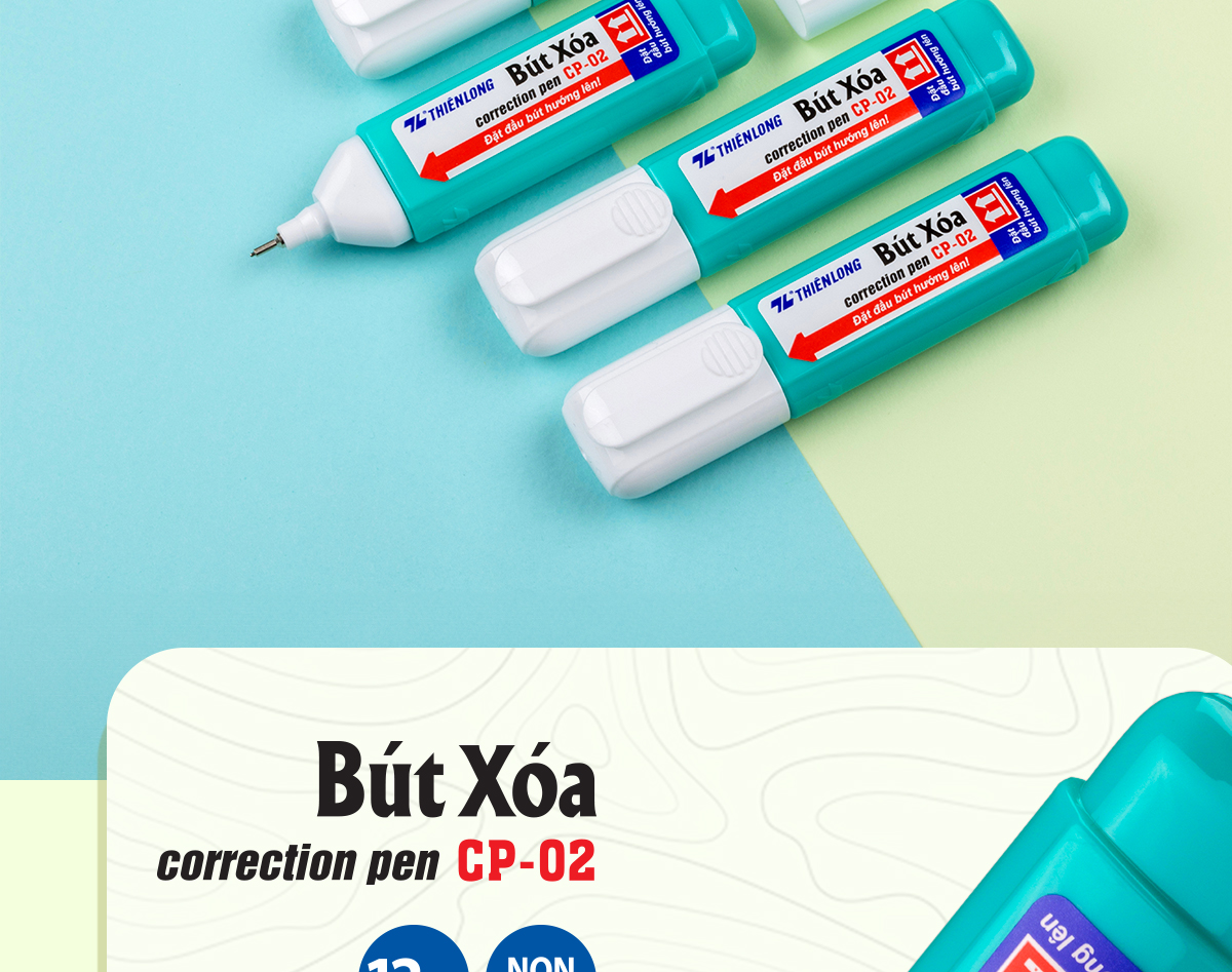 Mô tả Bút xóa nước 12ml Thiên Long CP-02 - Viết xóa sạch, nhanh khô, an toàn sử dụng, phù hợp học sinh, sinh viên, văn phòng - 2