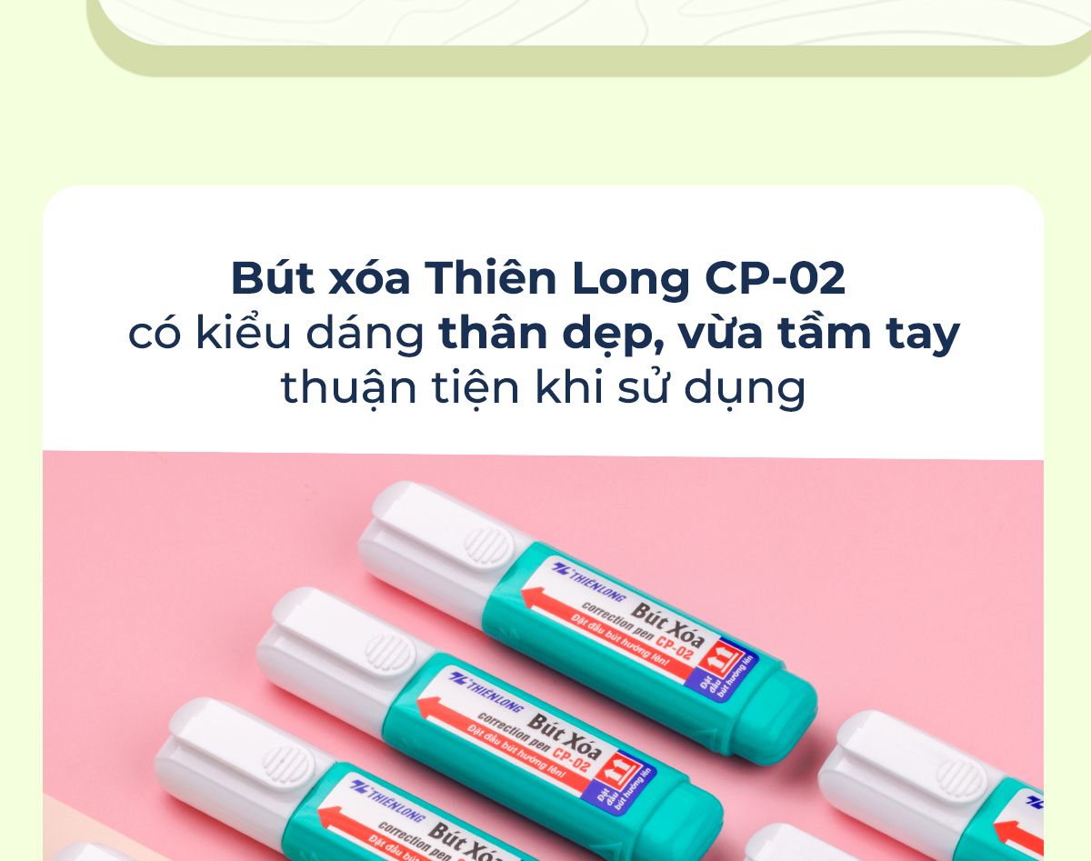Mô tả Bút xóa nước 12ml Thiên Long CP-02 - Viết xóa sạch, nhanh khô, an toàn sử dụng, phù hợp học sinh, sinh viên, văn phòng - 4