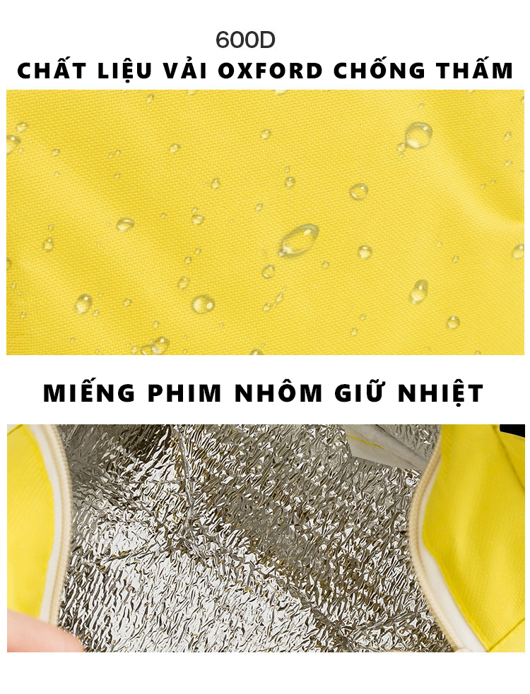 Mô tả Túi Giữ Nhiệt Đựng Hộp Cơm Trưa Văn Phòng YESURE E1H2 Chống Thấm , Khóa Kéo - Hàng chính hãng - 5