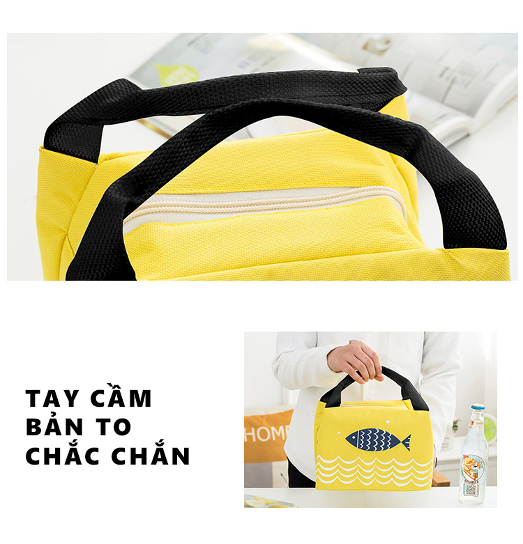 Mô tả Túi Giữ Nhiệt Đựng Hộp Cơm Trưa Văn Phòng YESURE E1H2 Chống Thấm , Khóa Kéo - Hàng chính hãng - 7