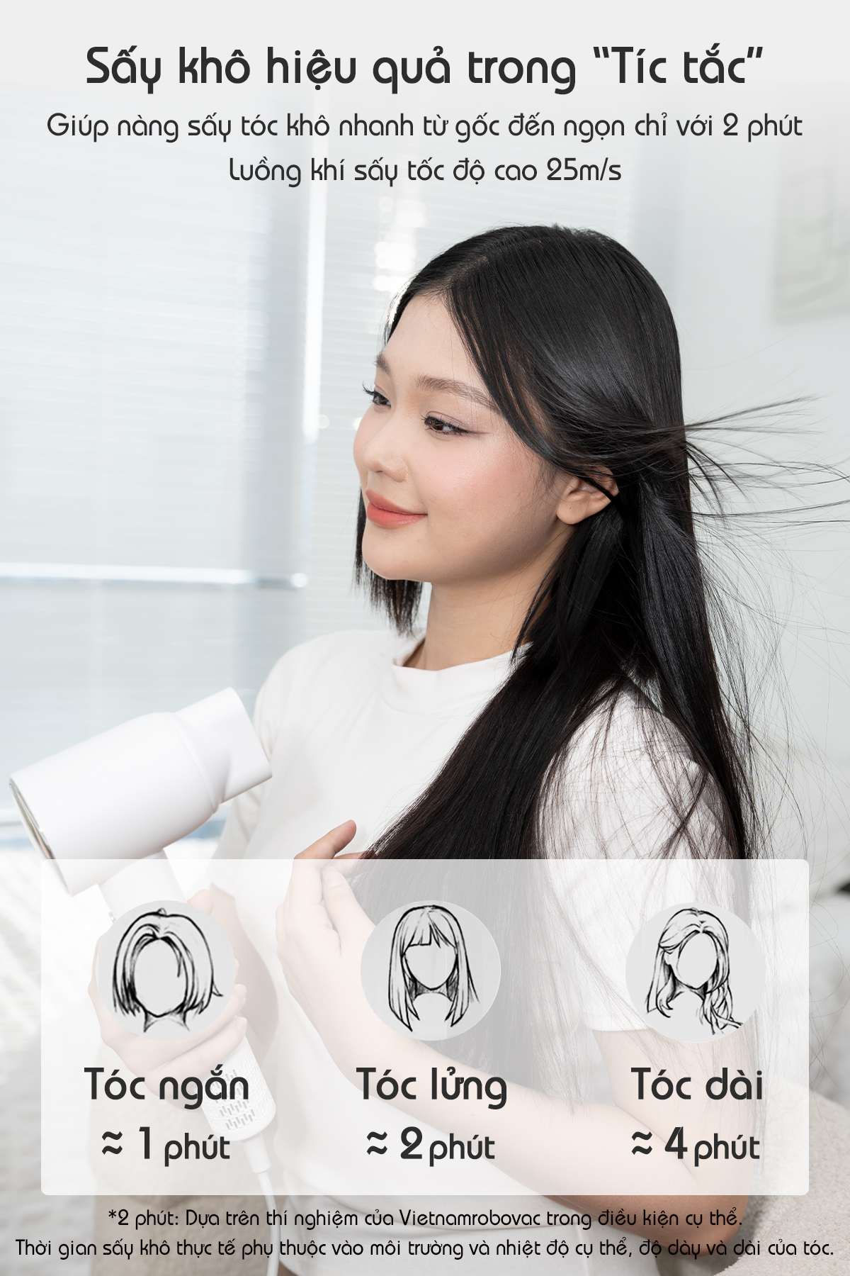 Mô tả Máy Sấy Tóc Đa Năng Ion Âm HS01 Vietnamrobovac Digital High - Chế Độ Sấy Trẻ Em - Hàng Chính Hãng - 4