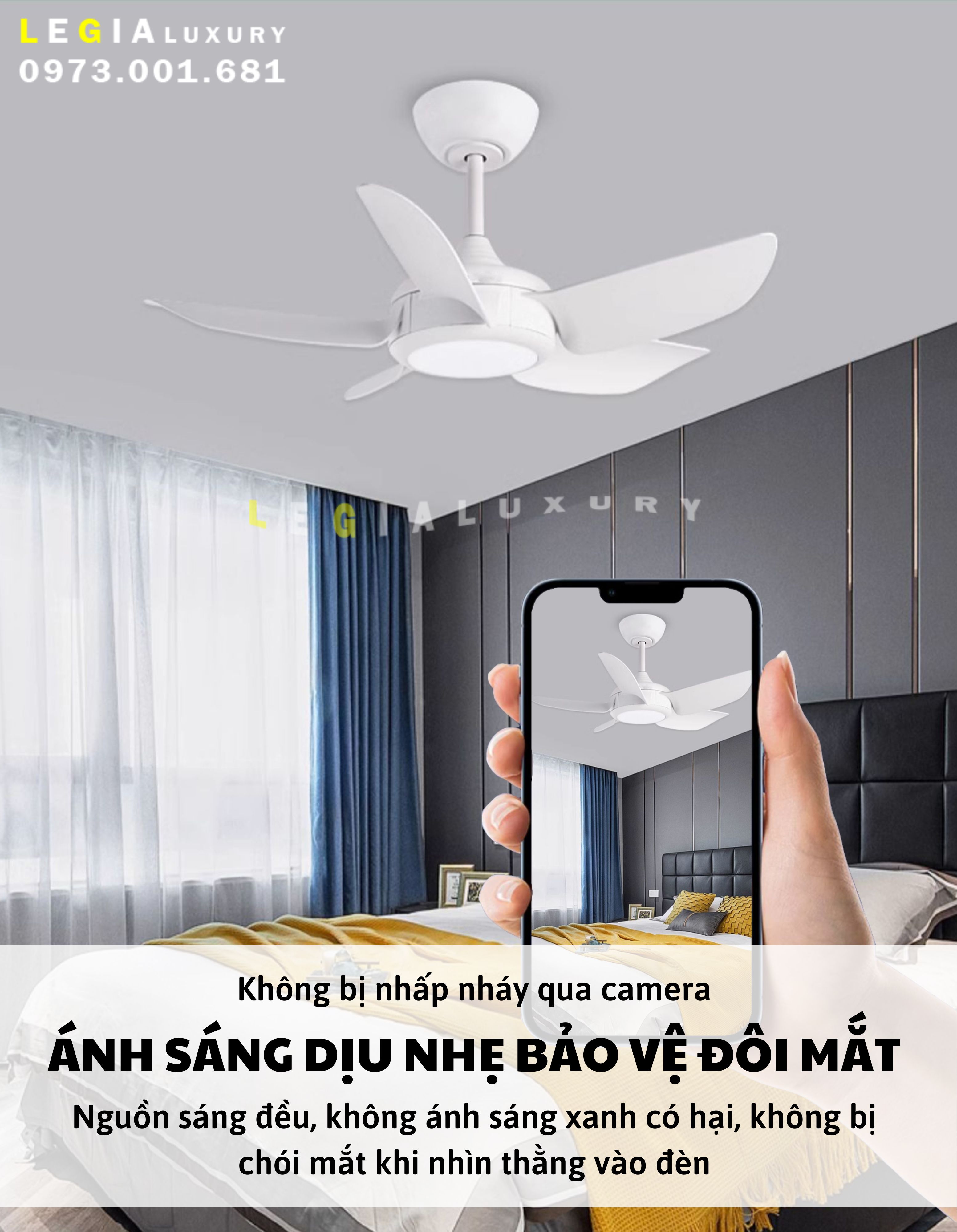 Mô tả Quạt Trần Mini Cao Cấp | Quạt Trần Chung Cư | Chạy Êm Không Tiếng Động , Tiêu Chuẩn CE xuất Châu Âu - 4
