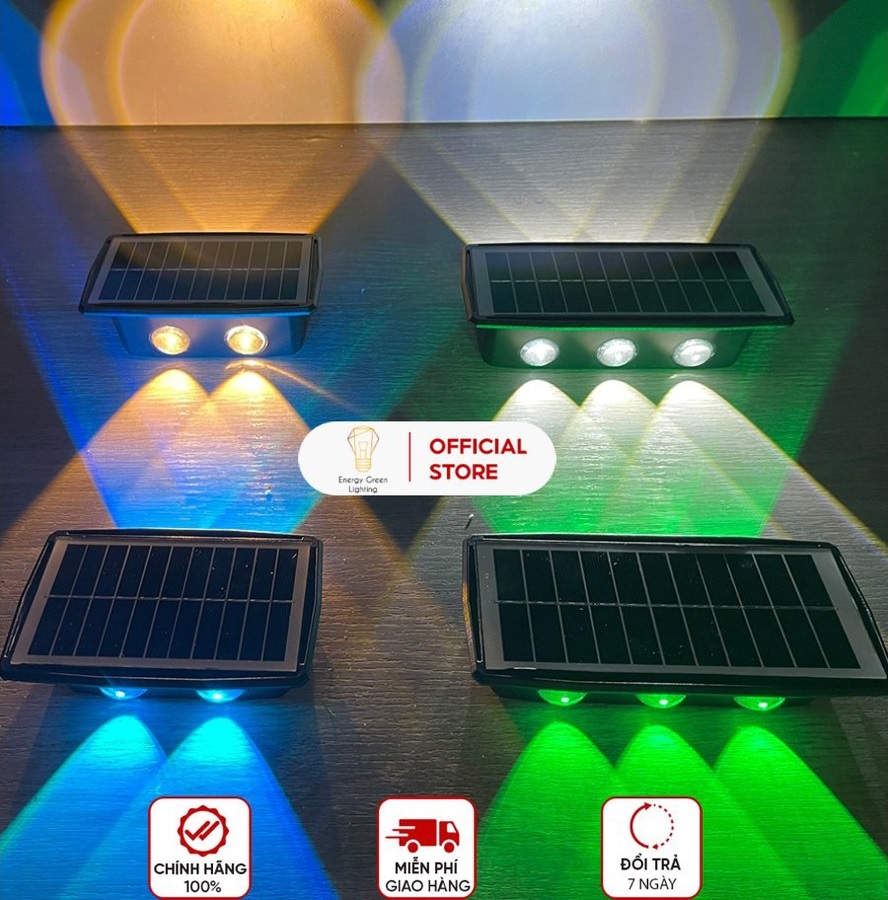 Mô tả Đèn Tường Energy Green Lighting 2 Đầu Chiếu Sáng - MT-121 - Sử Dụng Năng Lượng Mặt  Trời - BH 1 Năm - 1