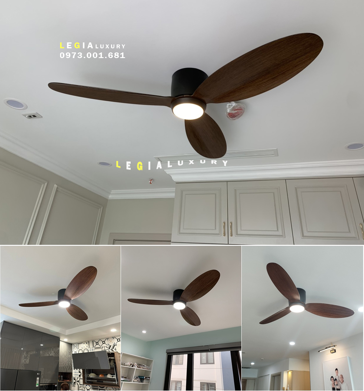 Mô tả Quạt Trần Cổ Ngắn 18cm LGFAN728 | Quạt trần ốp sát trần | Quạt trần cho chung cư trần thấp 2025 - 5
