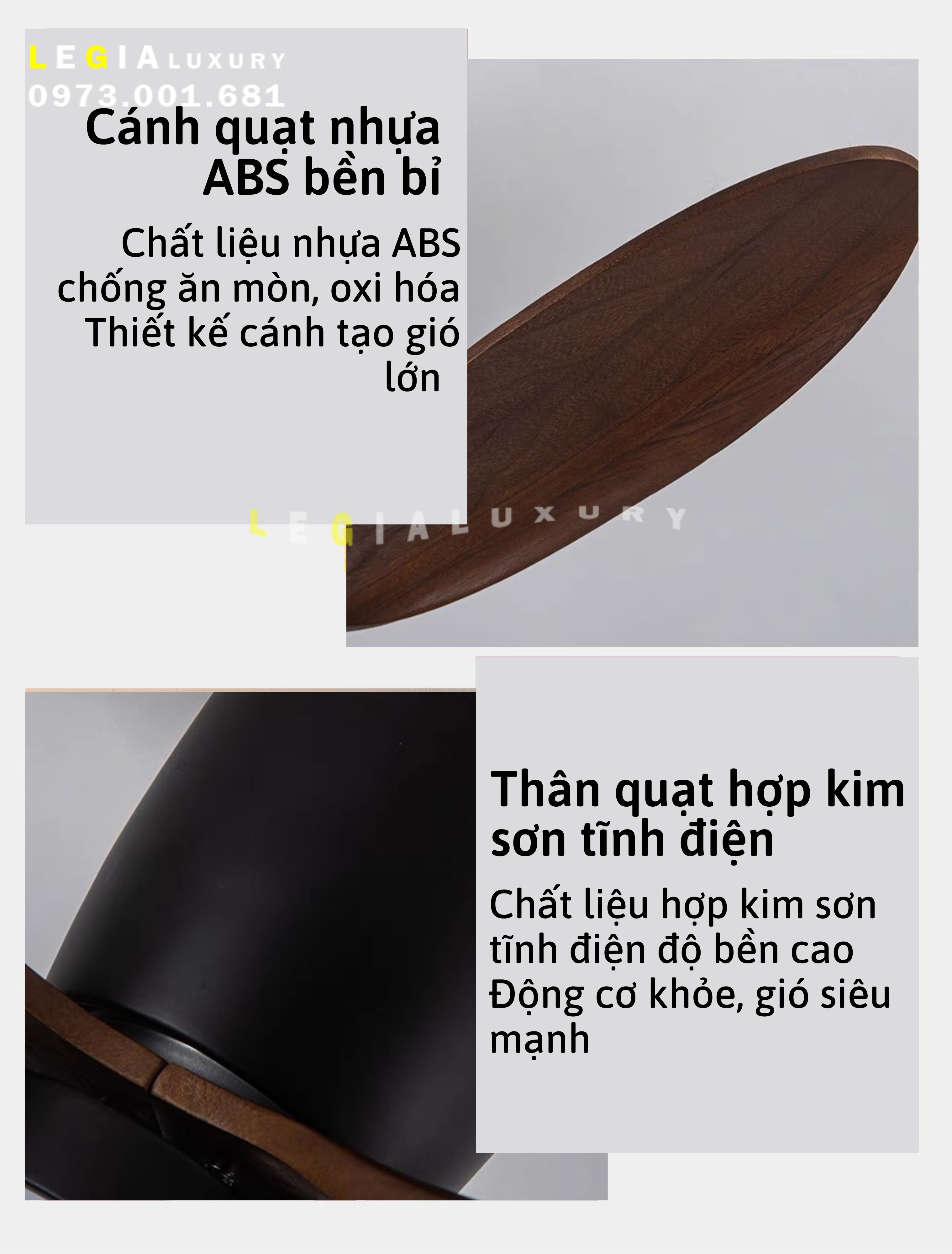 Mô tả Quạt Trần Cổ Ngắn 18cm LGFAN728 | Quạt trần ốp sát trần | Quạt trần cho chung cư trần thấp 2025 - 3