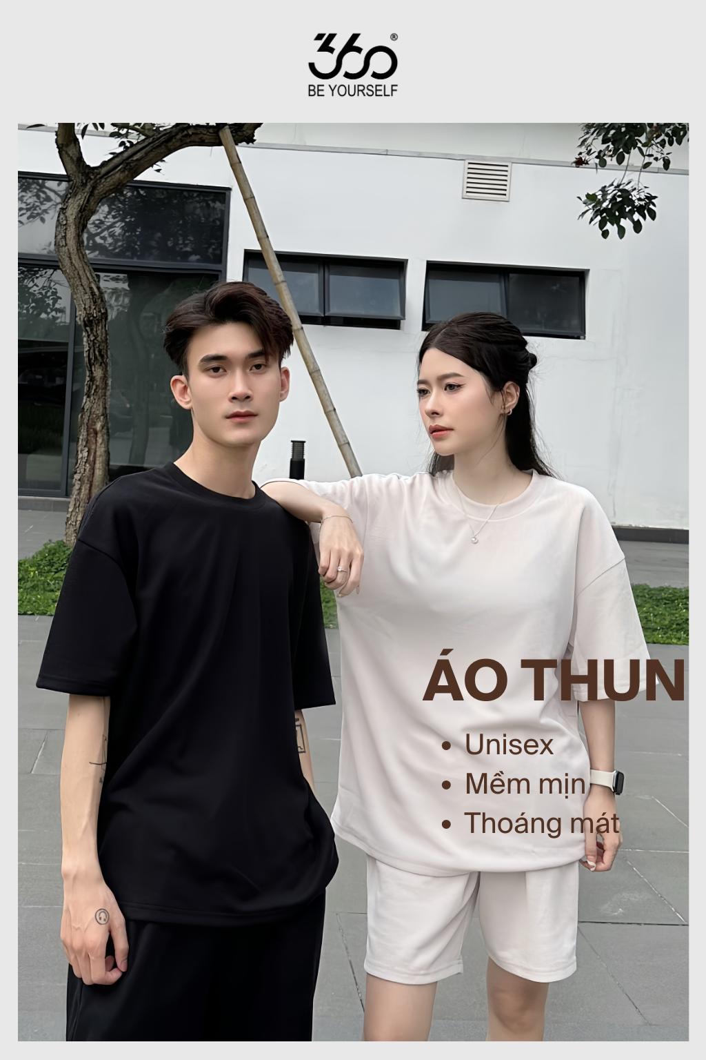 Mô tả Áo thun nam ngắn tay form rộng 360 Boutique chất liệu cotton thoáng mát mềm mịn - APTOL503 - 1