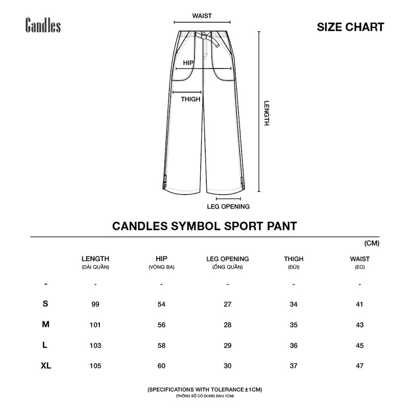 Mô tả Quần Gió Candles Symbol Sport Straight Unisex - 5