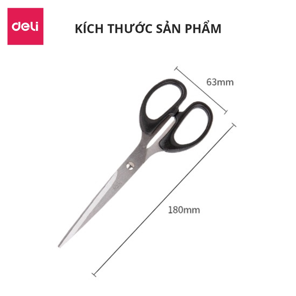 Mô tả Kéo Thủ Công Văn Phòng 175mm DELI Tiện Lợi Đa Năng Dễ Dàng Sử Dụng, Chất Liệu Cao Cấp Không Gỉ - 3