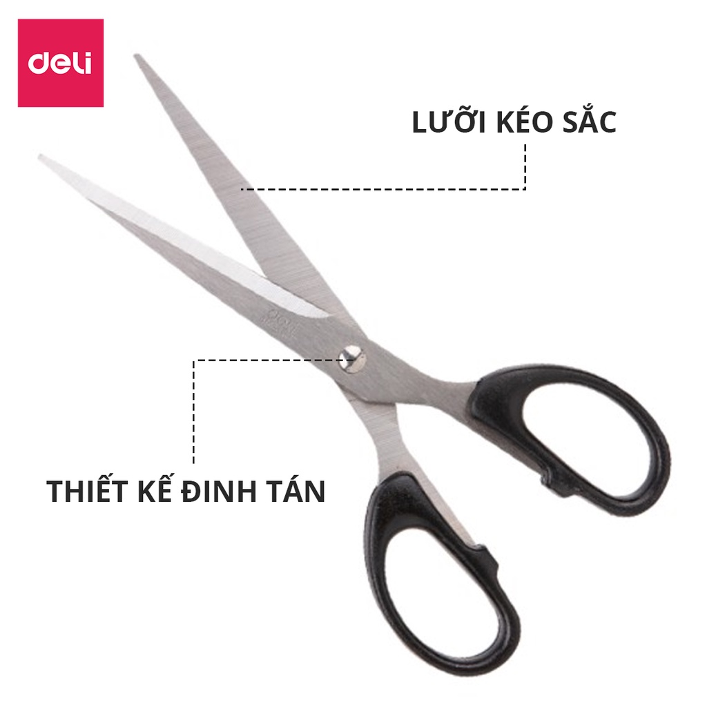 Mô tả Kéo Thủ Công Văn Phòng 175mm DELI Tiện Lợi Đa Năng Dễ Dàng Sử Dụng, Chất Liệu Cao Cấp Không Gỉ - 2