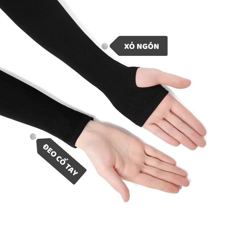 Mô tả Găng tay chống nắng nam nữ Choobe bao tay đi phượt xỏ ngón vải co giãn tốt mát mẻ GT01 - 3