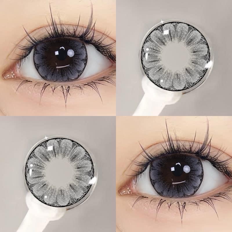 Mô tả Lens vân  hoa -Kính áp tròng Sky Contact Lens Korea- Flower Gray Dia 14.00 Bc 8.6 - 1