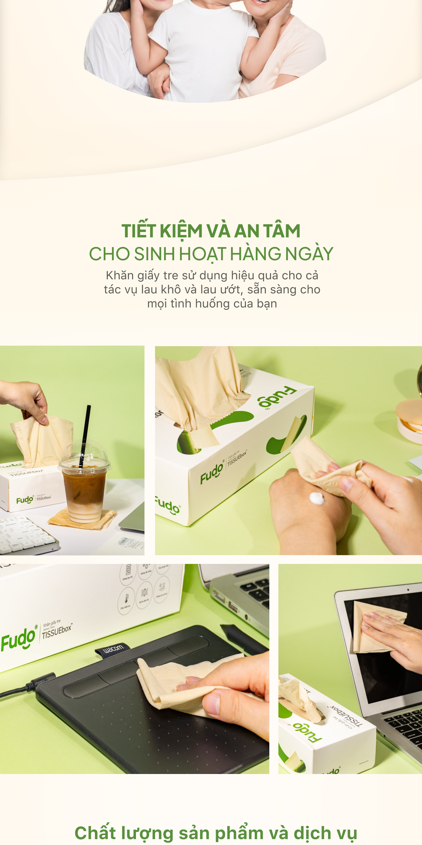 Khăn giấy Fudo Bamboo thân thiện môi trường